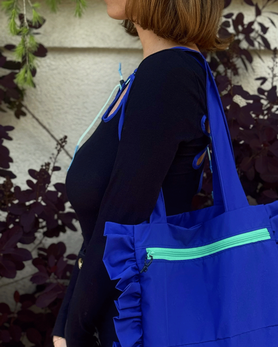 "INDIGO" Ruffle Tote-bag - Image 3
