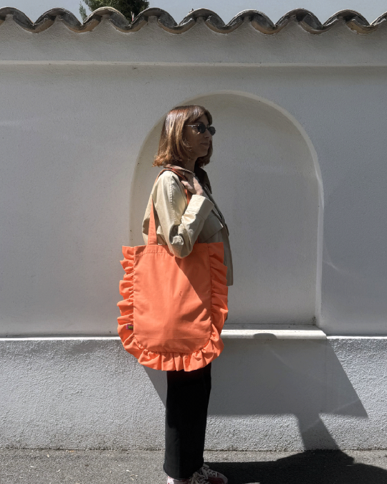 "PEACH" Ruffle Tote-bag - Image 3