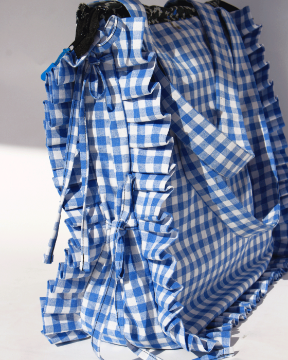 "Plaid" Ruffle Tote-bag - Image 4